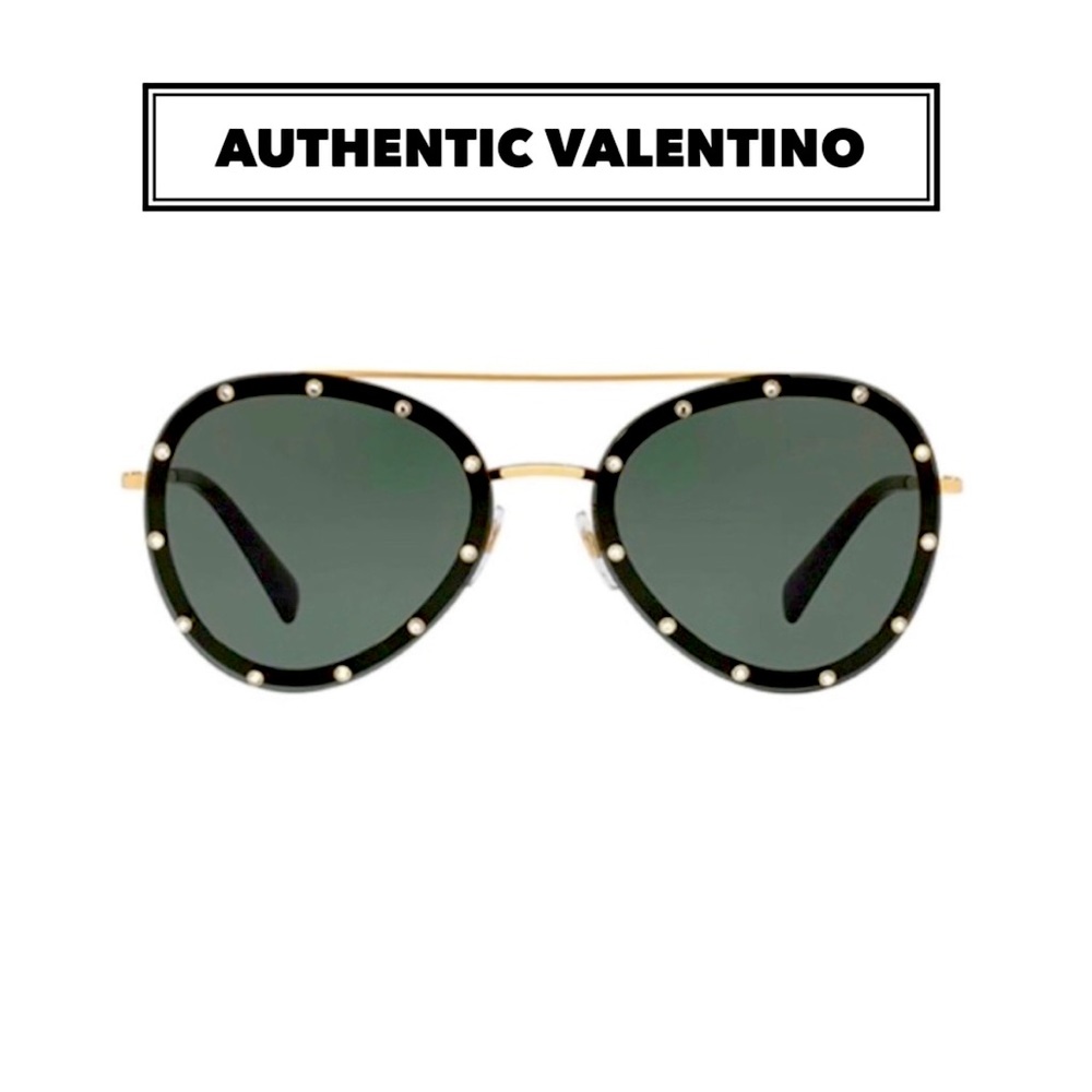 Authentic VALENTINO aviator adorned  crystal sunglasses VA2013 3002/71